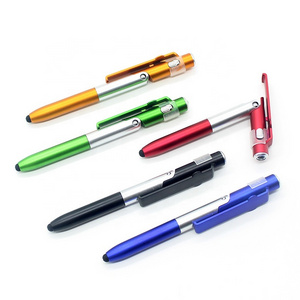 4 in 1 stylus capacitive led light tool pens portable foldable mobile phone holder pen