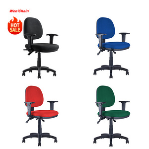 AFRDI Fabric Upholstery Guest Chair And Swivel Chair Ergonomic Low Back Armless Computer Swivel Office Desk Staff Task Chair