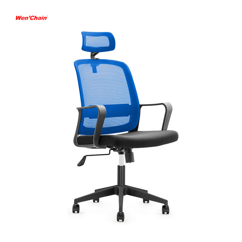 Factory price blue mesh high back fabric visitor conference wheelchair executive office chair on wheels