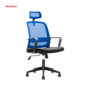 Factory price blue mesh high back fabric visitor conference wheelchair executive office chair on wheels