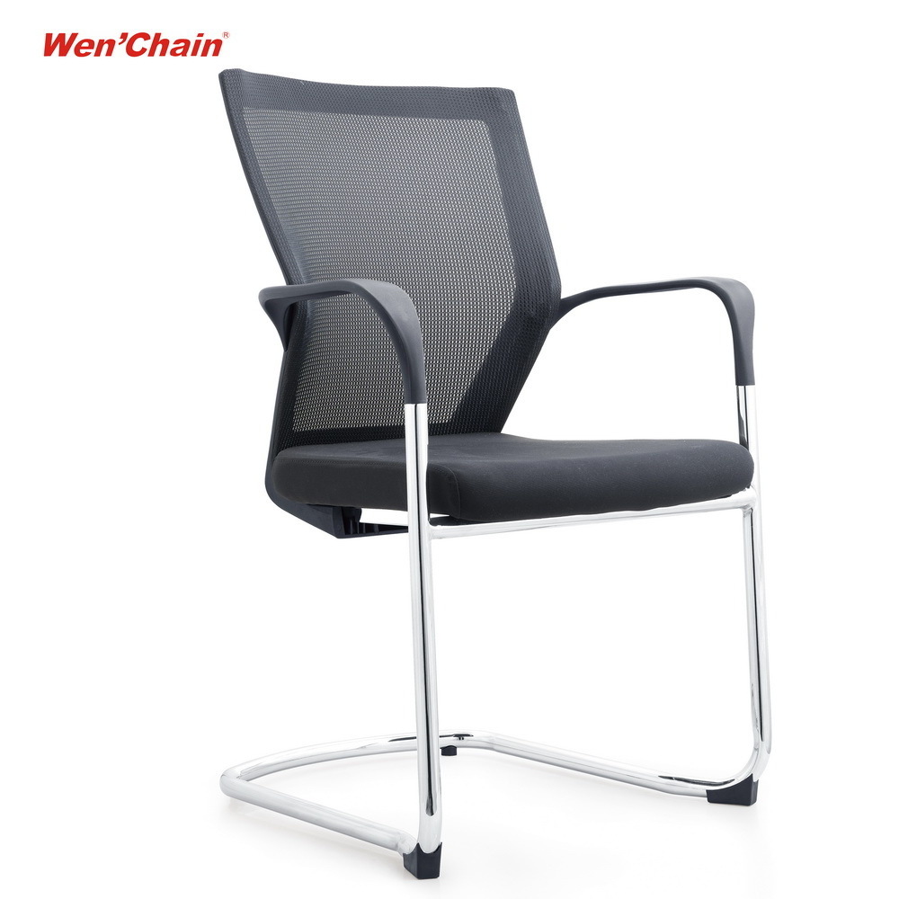 EN12520 Certified Molded Foam Seat Chrome Sled Stackable Conference Room Visitor Office Chair For Meeting Table