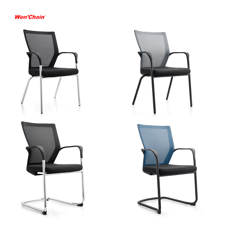 EN12520 Certified Molded Foam Seat Chrome Sled Stackable Conference Room Visitor Office Chair For Meeting Table