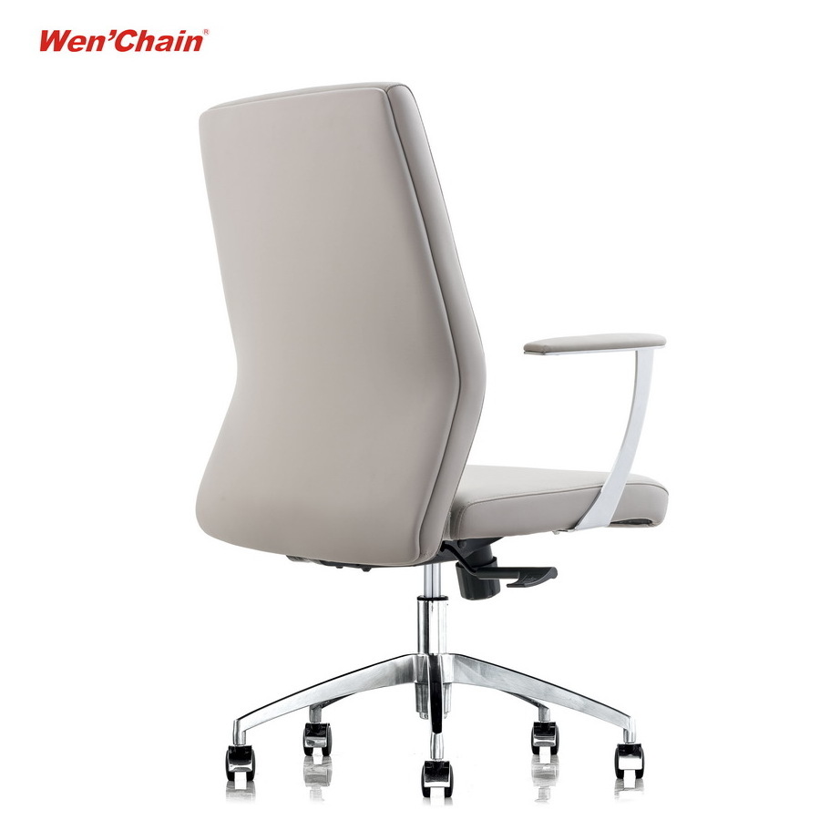 Manufacturers Price list Mid Back Leather Chair On Wheels Conference Room Chairs Leather Office Chair