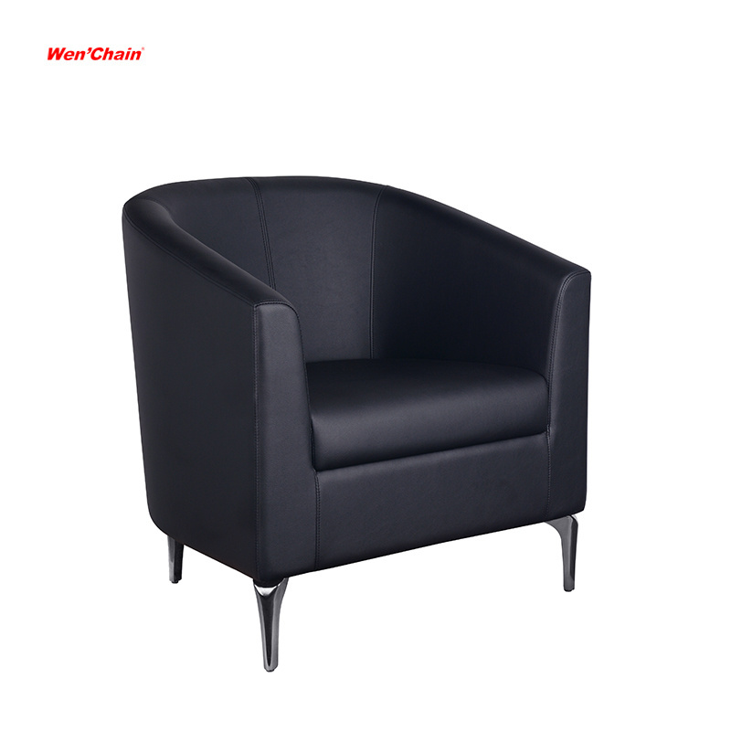 Modern arm blue fabric single seat sofa luxury office lobby reception area tub chair relax lounge office chair