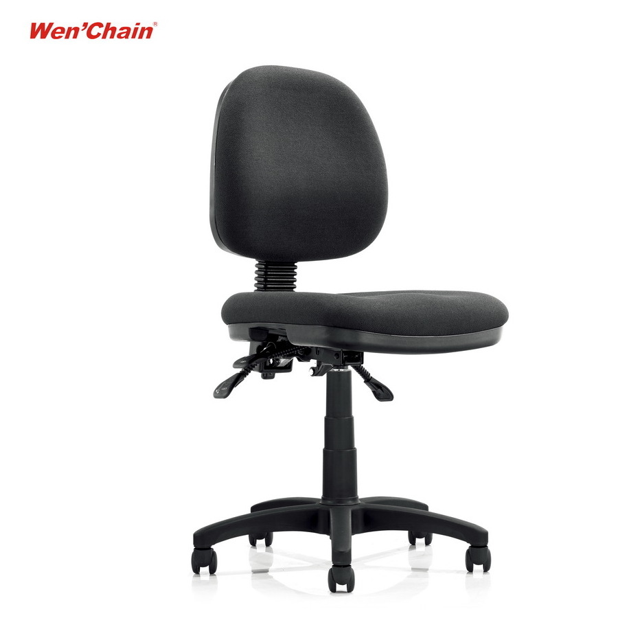 AFRDI Fabric Upholstery Guest Chair And Swivel Chair Ergonomic Low Back Armless Computer Swivel Office Desk Staff Task Chair