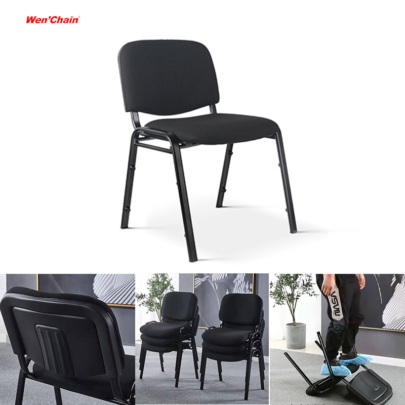 Modern Metal Stackable Fabric Custom Black Waiting Room Chair Visitor Stacking Office Conference Room Chairs Nordic Stack Chair