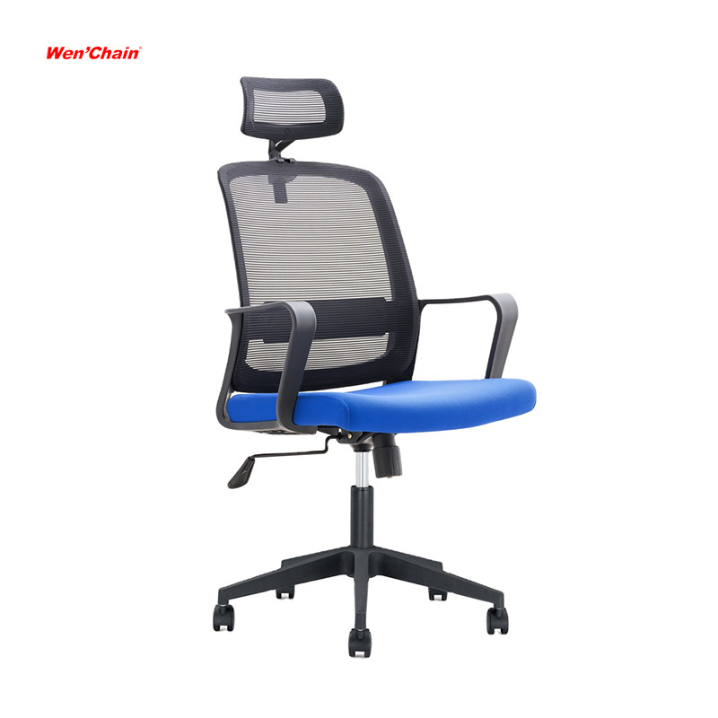 Factory price blue mesh high back fabric visitor conference wheelchair executive office chair on wheels