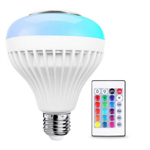 Hot Sale Remote Control Smart LED Music Bulb 12w App Wireless Control Bluetooth Speaker Household Atmosphere Lamp RGB AC 80 4.2