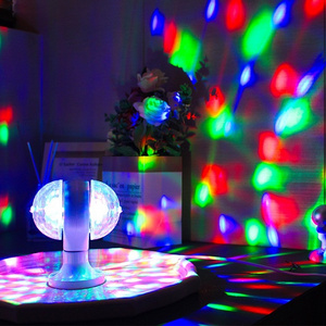 China factory magic ball light bulb 360 rotation colorful E27 rotating light dance table lights 6w led double side disco lamp