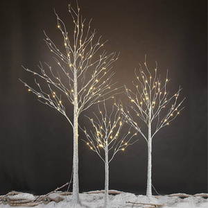 LED Artifical birch tree Light White Birch Tabletop 18IN 24 LED Small Tree Lights Battery Operated decorative tree led lights