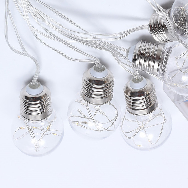 Waterproof Holiday Decoration Christmas Light Battery Led Copper Wire Bulbs String Light House Use G45 Indoor Outdoor Warm White