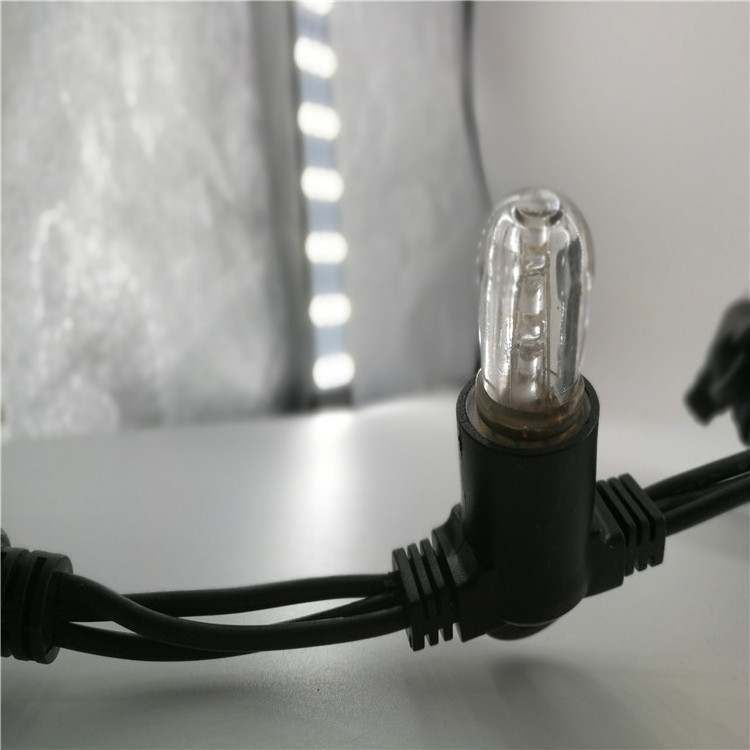 Outdoor Connectable Rubber Cable E14 Light String Waterproof Bulb for Festoon Light E14 Socket Belt String Light Led Christmas