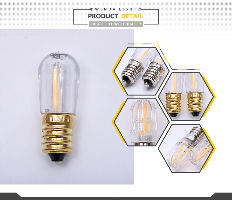 IP44 24v 220v 0.3w Plastic E14 Filament Papaya Light 0.5w Led Bulb e14 lamp Holder