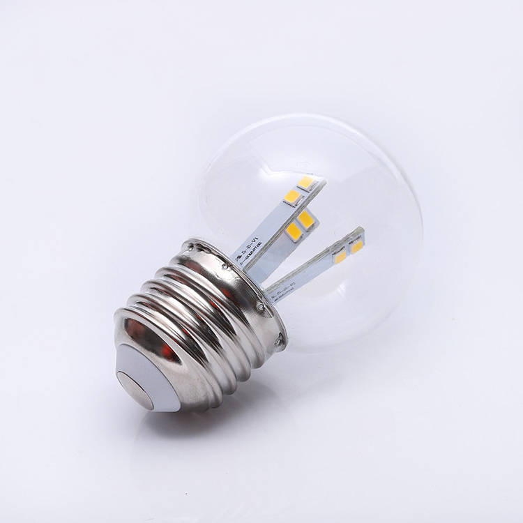 Ce/rohs LED Festoon Lights 220v 1w G45 Globe Golf Bulbs for Party Decoration E27 B22 Warm White Plastic Clear 80 SMD2835 30000