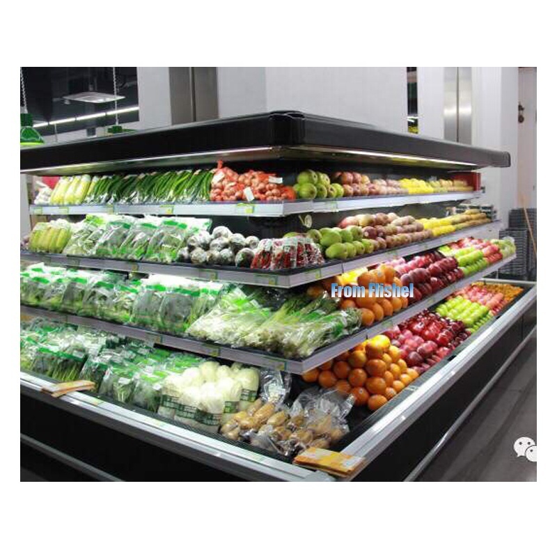 supermarket open front cooler commercial display refrigerator for fruit and vegetable