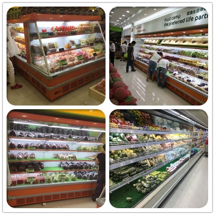 supermarket open front cooler commercial display refrigerator for fruit and vegetable