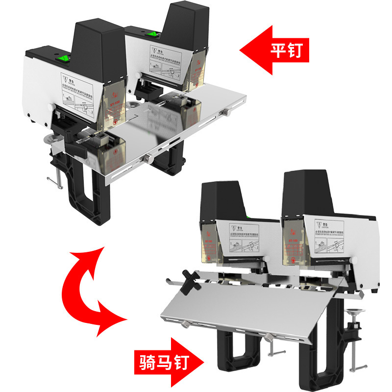 Double head Electric Flat Saddle Stapler Stitching Book Binding Machine