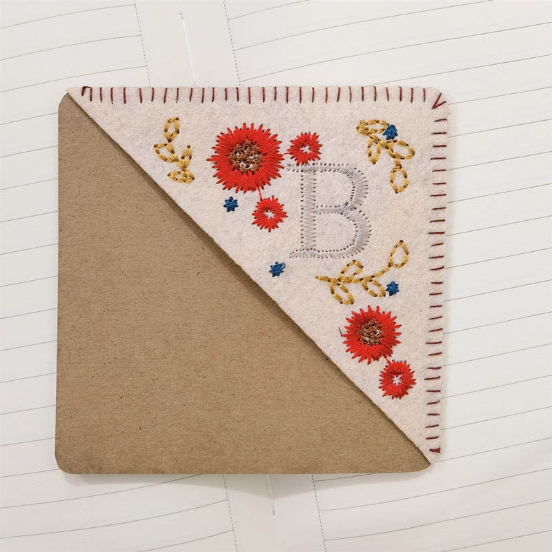 Embroidery Bookmark Handmade Felt Triangle Book Corner Decoration