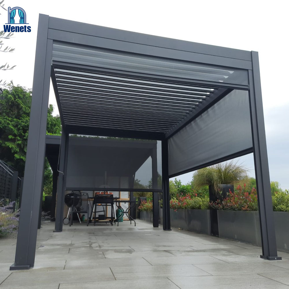 Outdoor Pergola Patio Canopy Awning Waterproof Motorized Aluminium Louver Gazebo