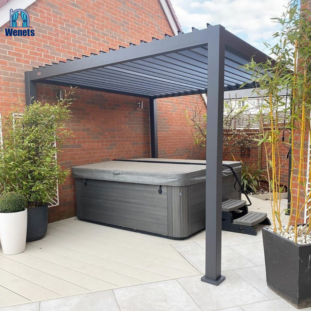 Outdoor Pergola Patio Canopy Awning Waterproof Motorized Aluminium Louver Gazebo