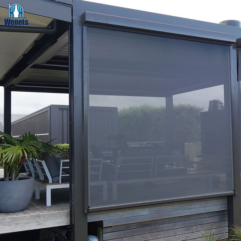 Easy Installation and Durable Horizontal Windproof Zipper Outdoor Roller Blinds for  Balcony Gazebo and Patio