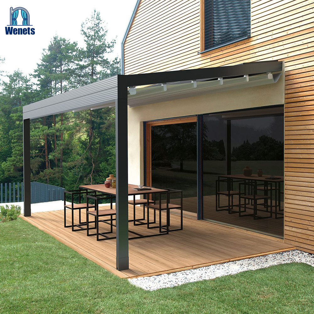 Hot Sale Waterproof Retractable Pergola Canopy Sliding Porch Aluminum Awnings