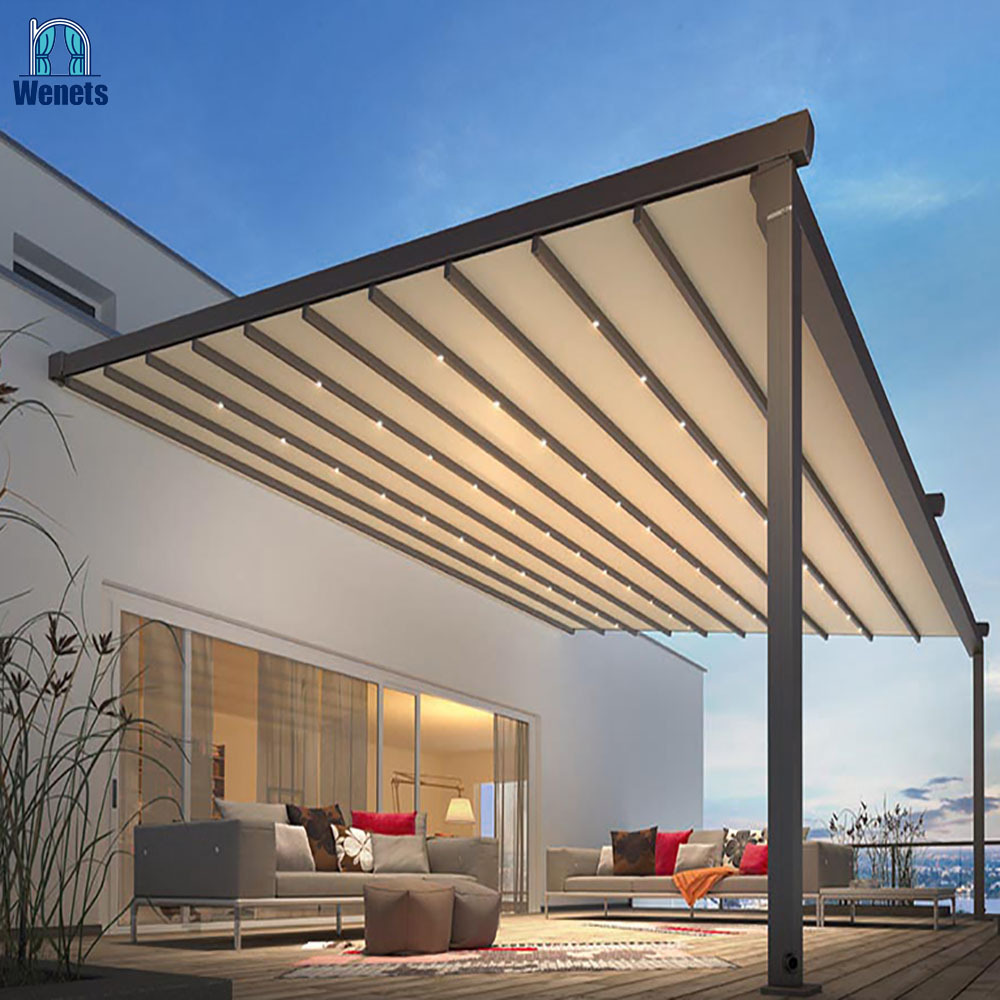 Hot Sale Waterproof Retractable Pergola Canopy Sliding Porch Aluminum Awnings