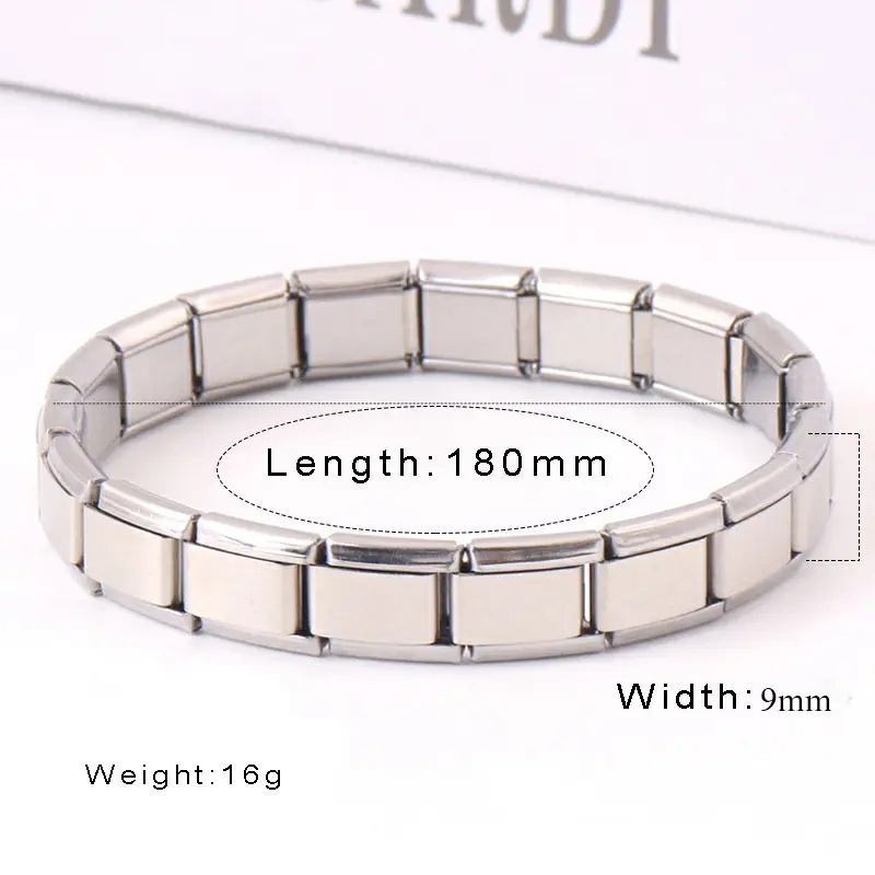 Wholesale Stainless steel Italian charm bracelet links for DIY bracelets making men women gift Italian charm bracelet