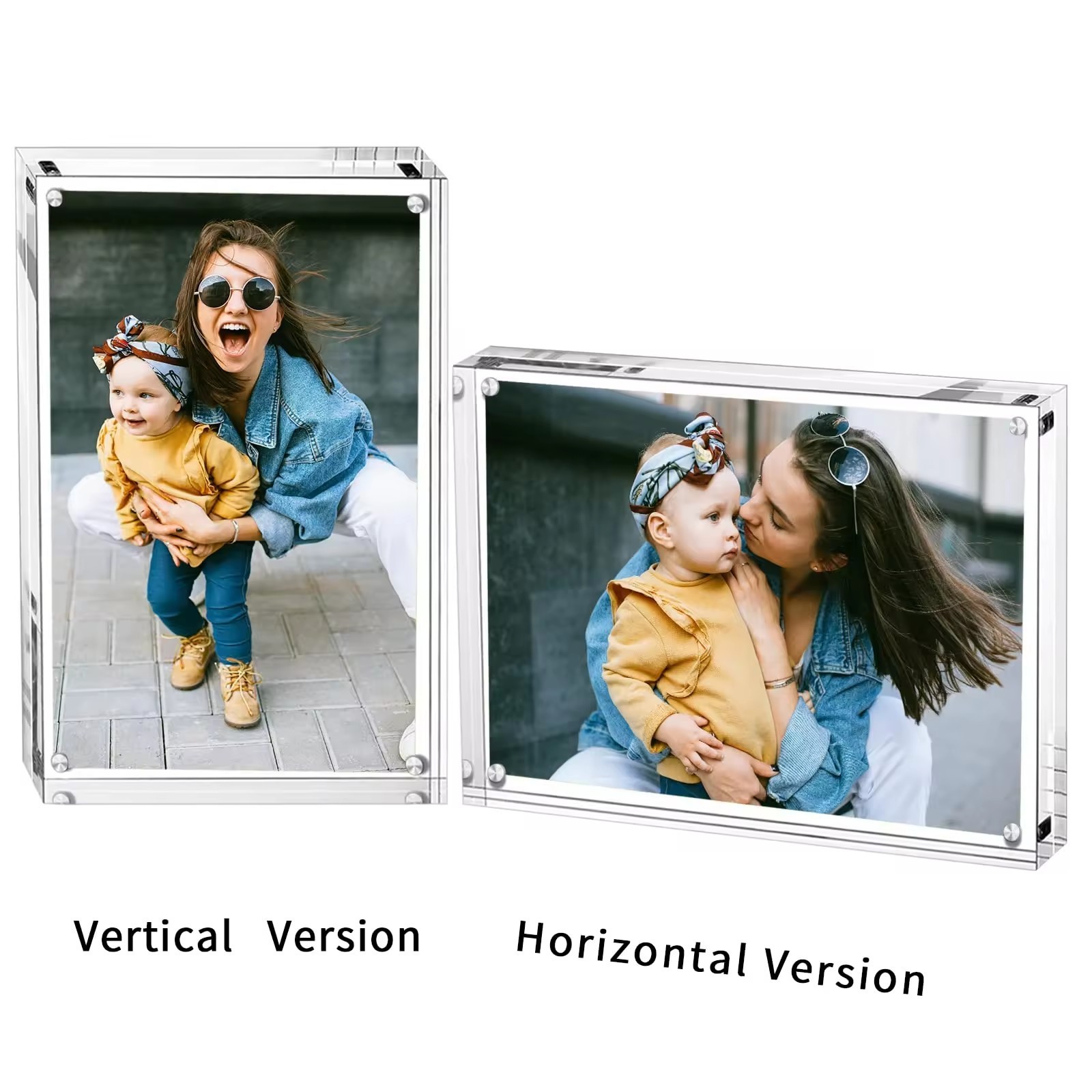 Winfeier Wholesale Sublimation Family Plastic Tabletop Transparent 2x3 Inch Magnetic Acrylic Picture Photo Frame