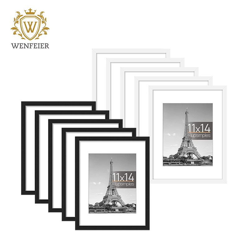 Winfeier Factory 5 Pack Black Photo Frames 8.5x11 Picture Frame  for Wall and Tabletop