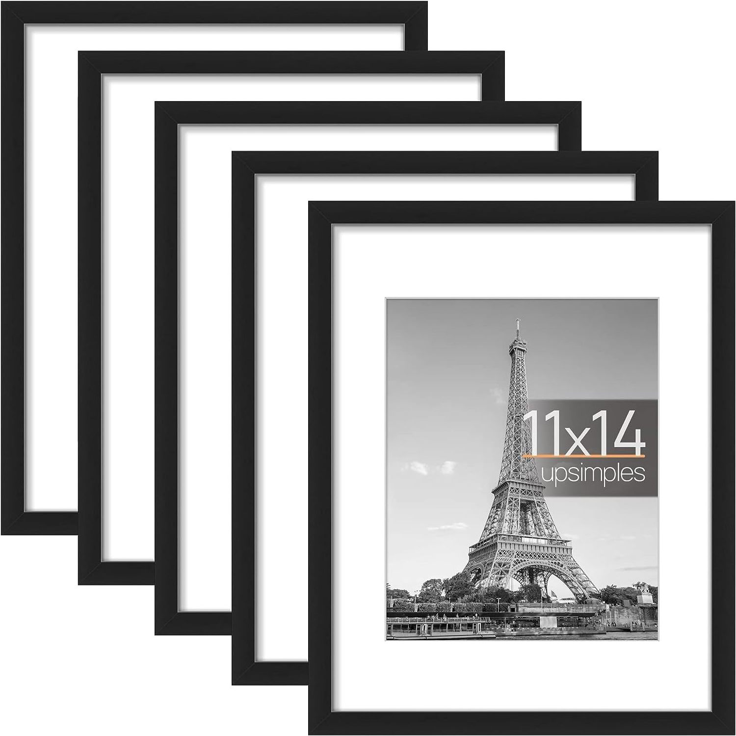 Winfeier Factory 5 Pack Black Photo Frames 8.5x11 Picture Frame  for Wall and Tabletop