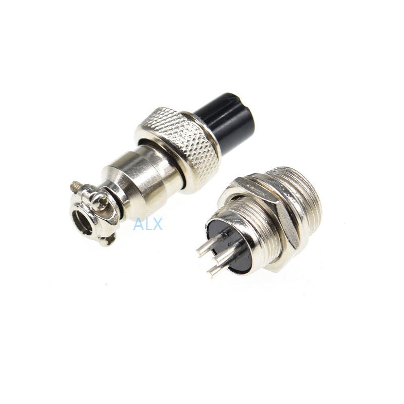 GX12-3 aviation plug socket Circular connector 12mm Diameter GX12 3PIN Male Female Wire Panel Connector Circular Screw Type