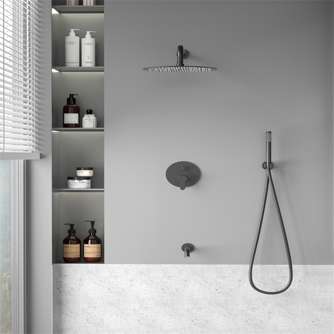 Concealed show shower system concealed panel rain shower wall mixing diverter valve concealed shower faucet