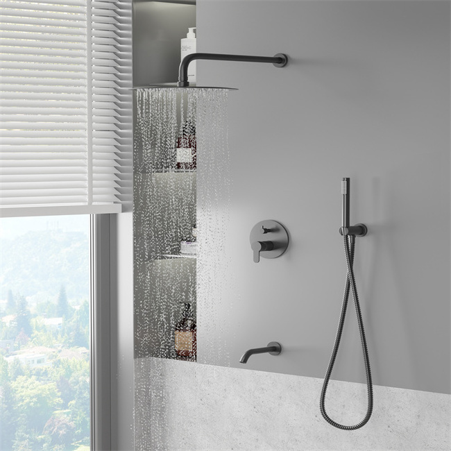 Concealed show shower system concealed panel rain shower wall mixing diverter valve concealed shower faucet