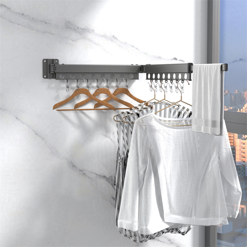 Wall Mounted Hanging Drying Rack Short Clothes Hangers Higher Quality Metal 10 Aluminum Clothing Rack Multifunction Single 