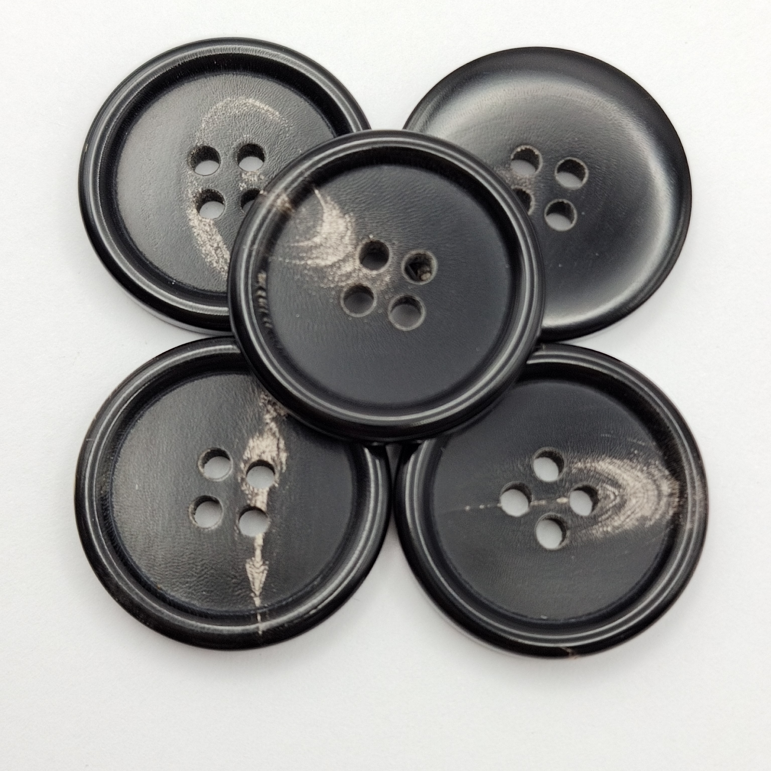 Custom Handmade Buffalo Horn Button Blanks/ Buffalo Black Color Eco-Friendly Button