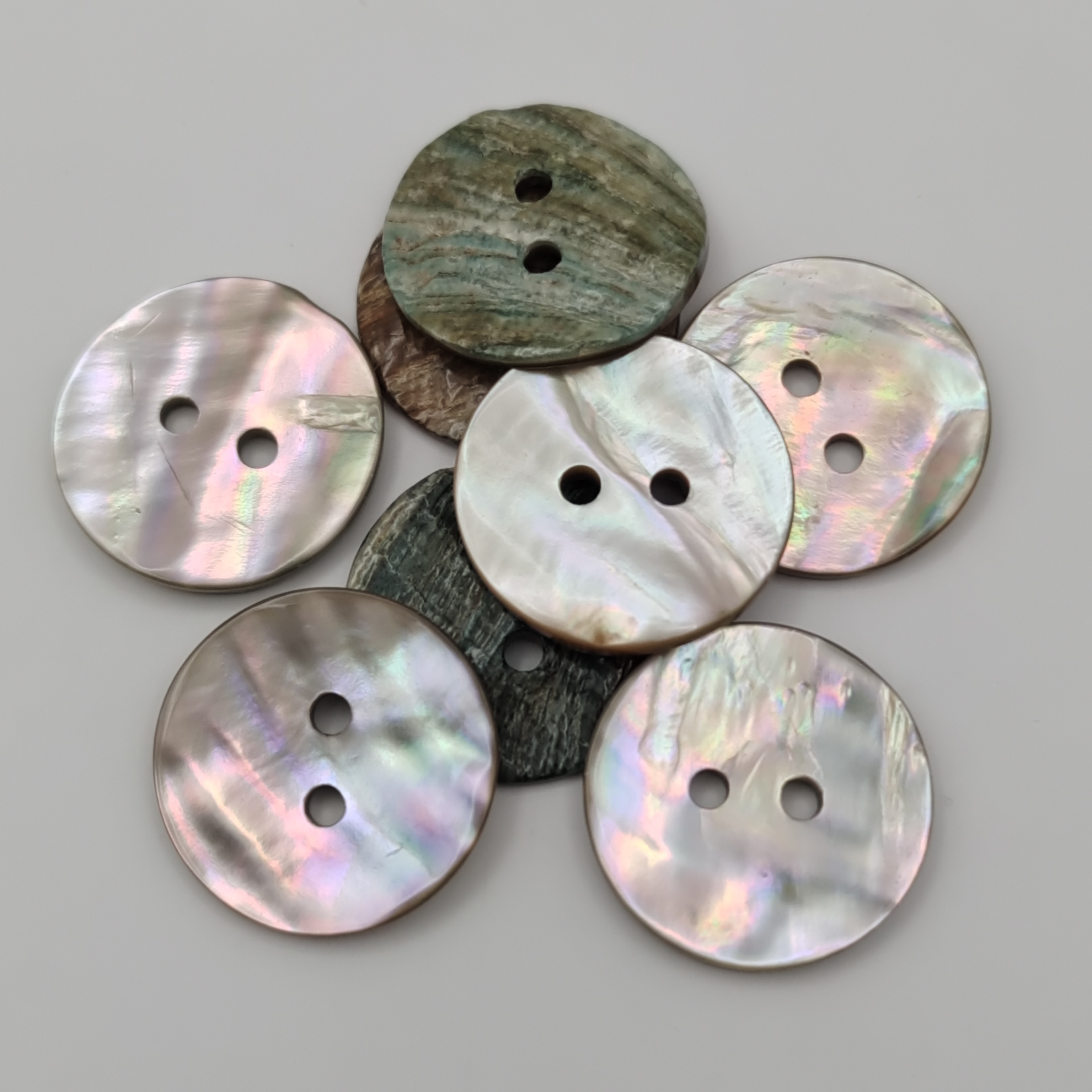 Factory wholesale Real 2/4 holes natural white akoya abalone pearl trocas natural shell button