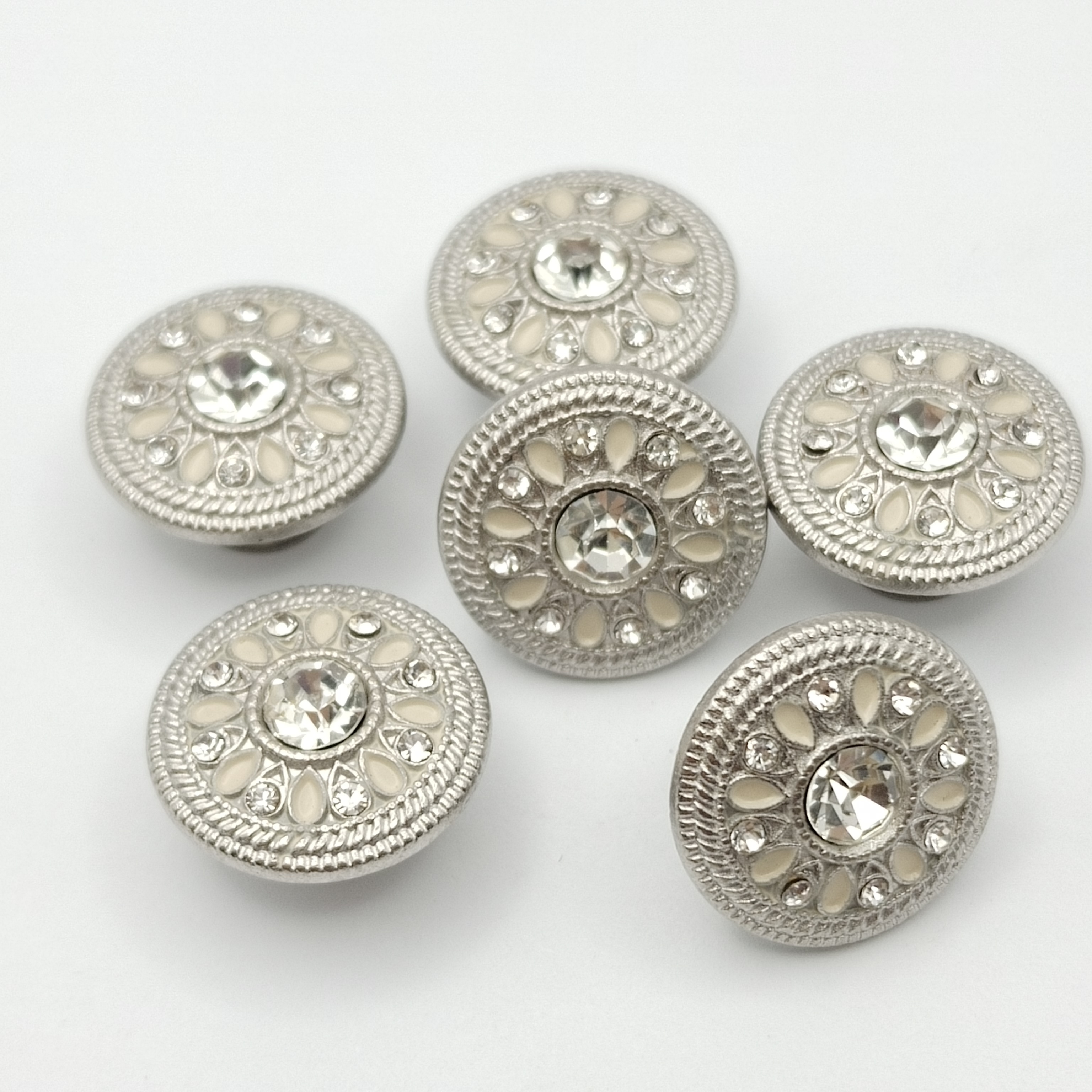 Custom made metal combined denim buttons vintage rhinestone buttons for jeans