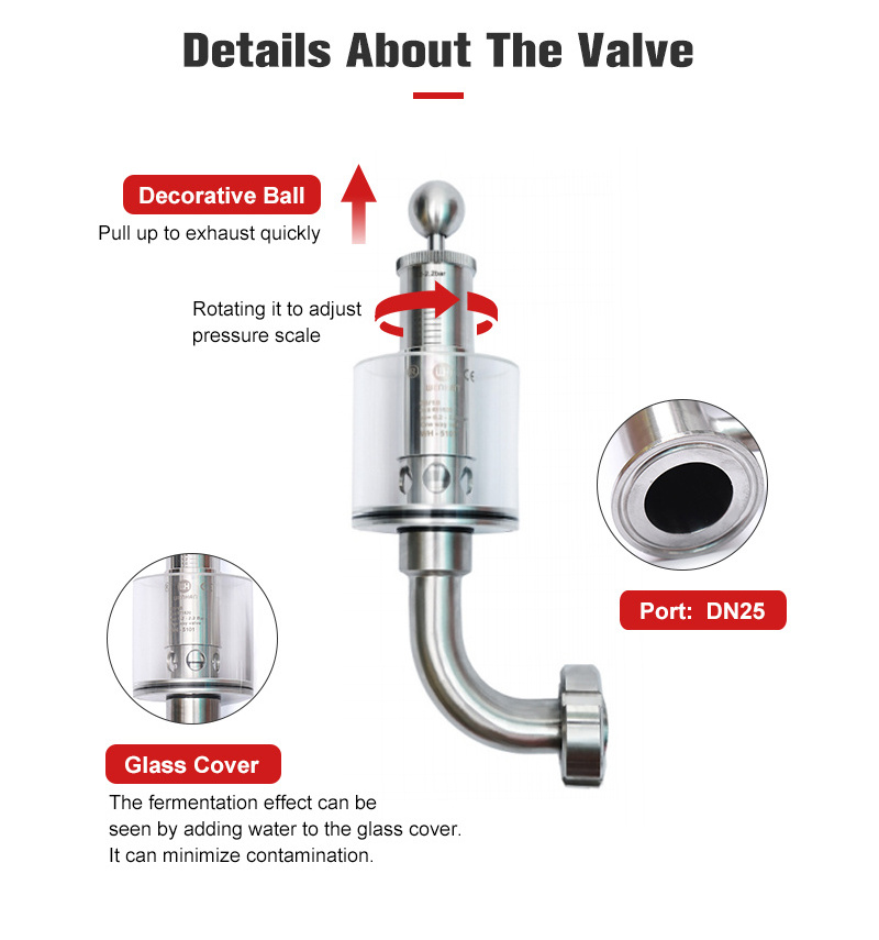 DN25 Carbon Dioxide Pressure Regulating Valve CO2 Beer Barrel Pressure Valve