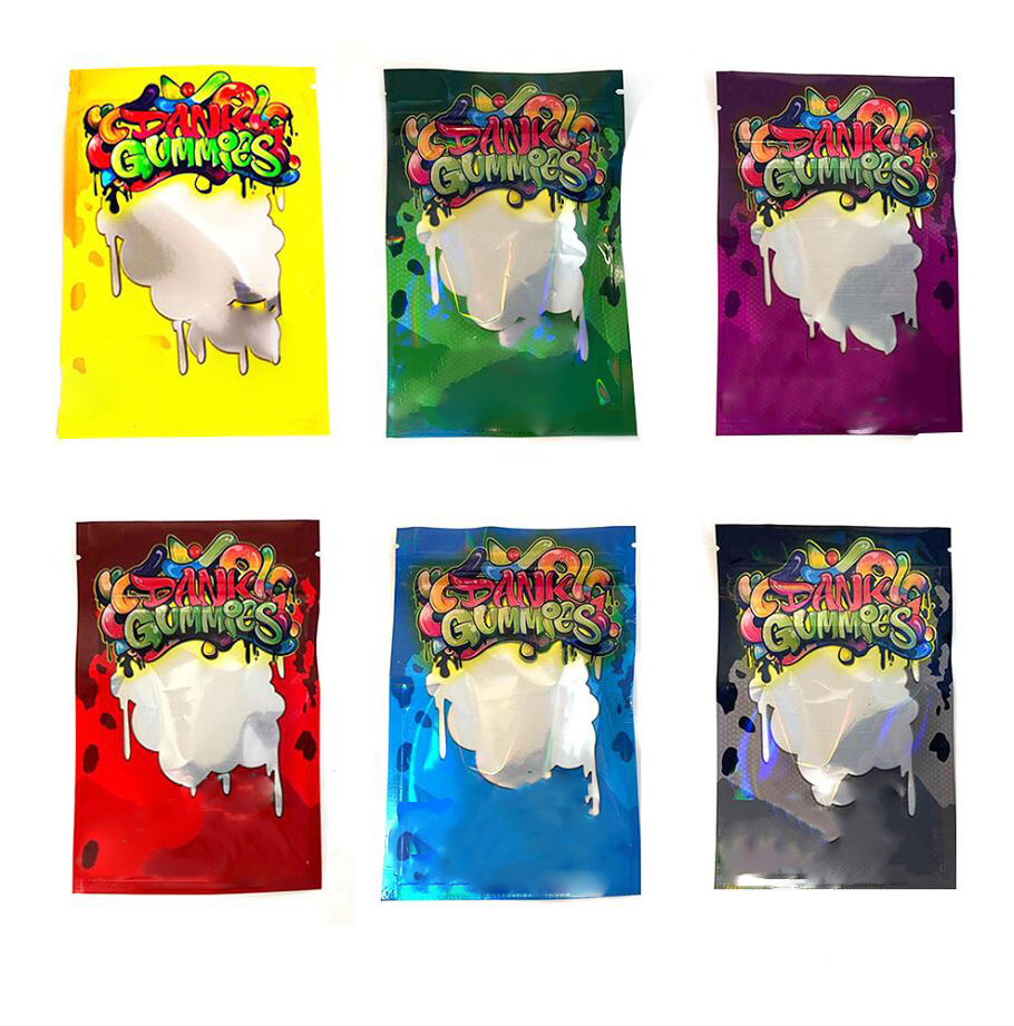 Customization 3.5G Holographic Mylar Bags Cartoon Ziplock Pouch Plastic Packaging Aluminum Foil Laser Zipper Package