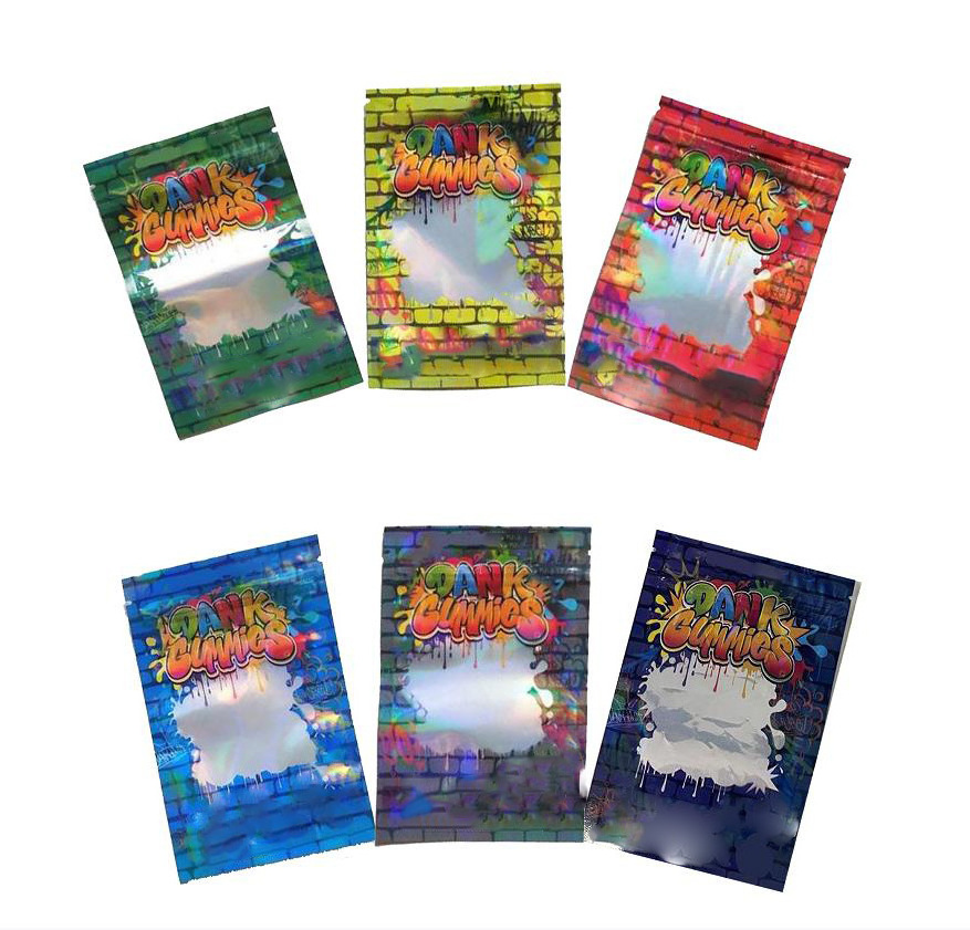 Customization 3.5G Holographic Mylar Bags Cartoon Ziplock Pouch Plastic Packaging Aluminum Foil Laser Zipper Package