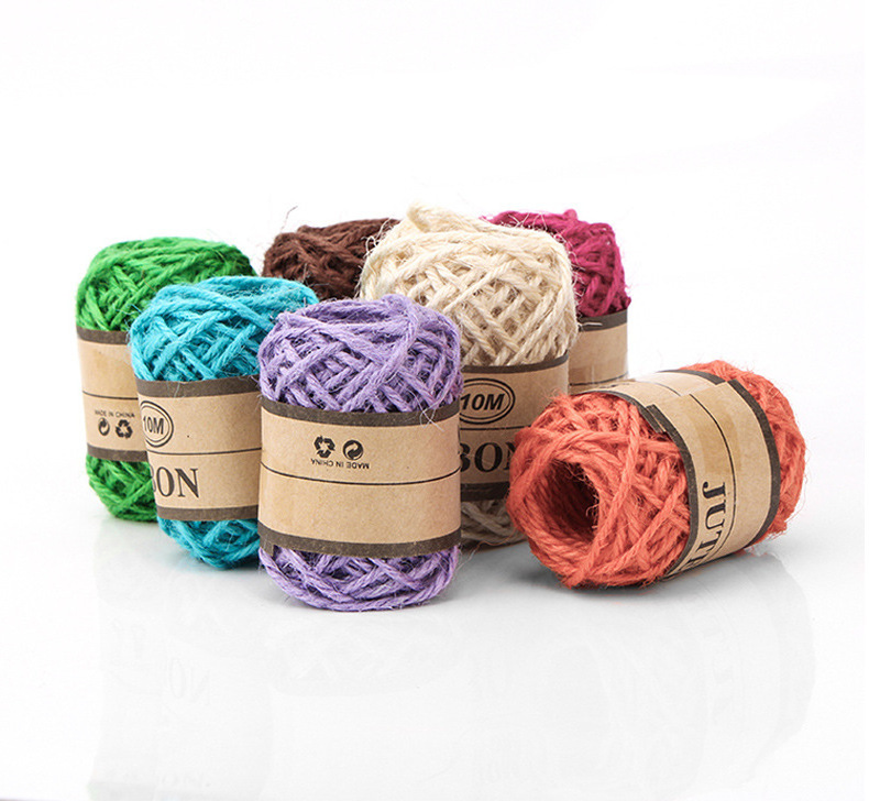 Factory price colored twisted jute twine hemp rope