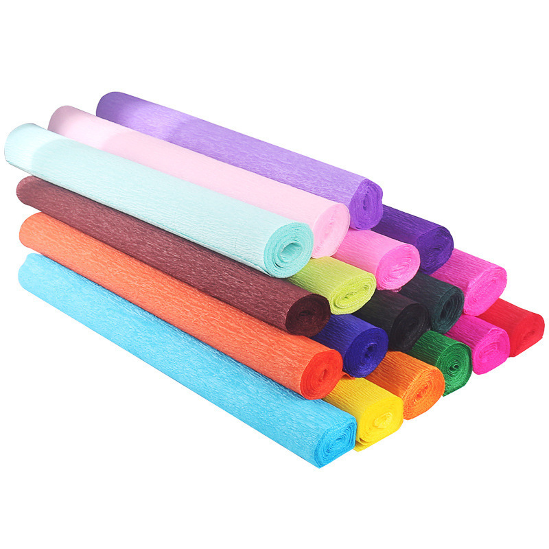 Colored Crepe Paper Roll Paper Craft Origami Crinkled Crepe Wood Pulp Specialty Paper