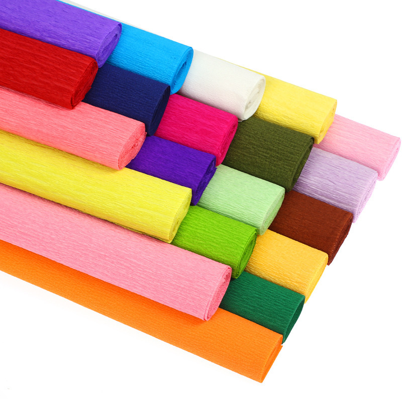 Colored Crepe Paper Roll Paper Craft Origami Crinkled Crepe Wood Pulp Specialty Paper