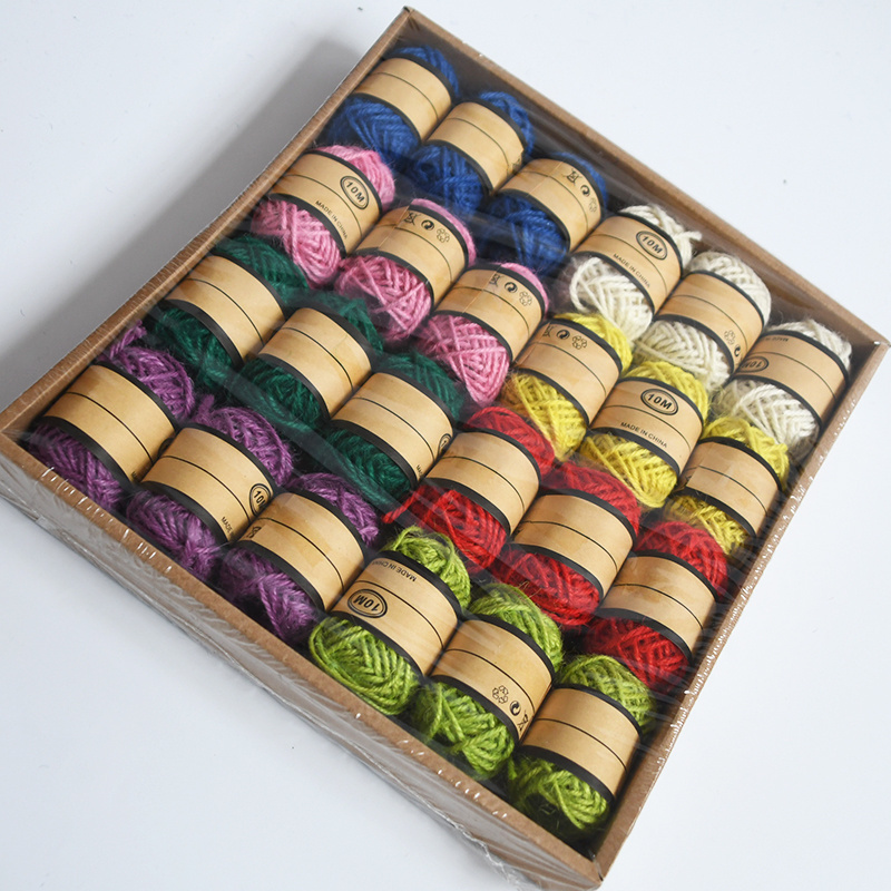 Factory price colored twisted jute twine hemp rope