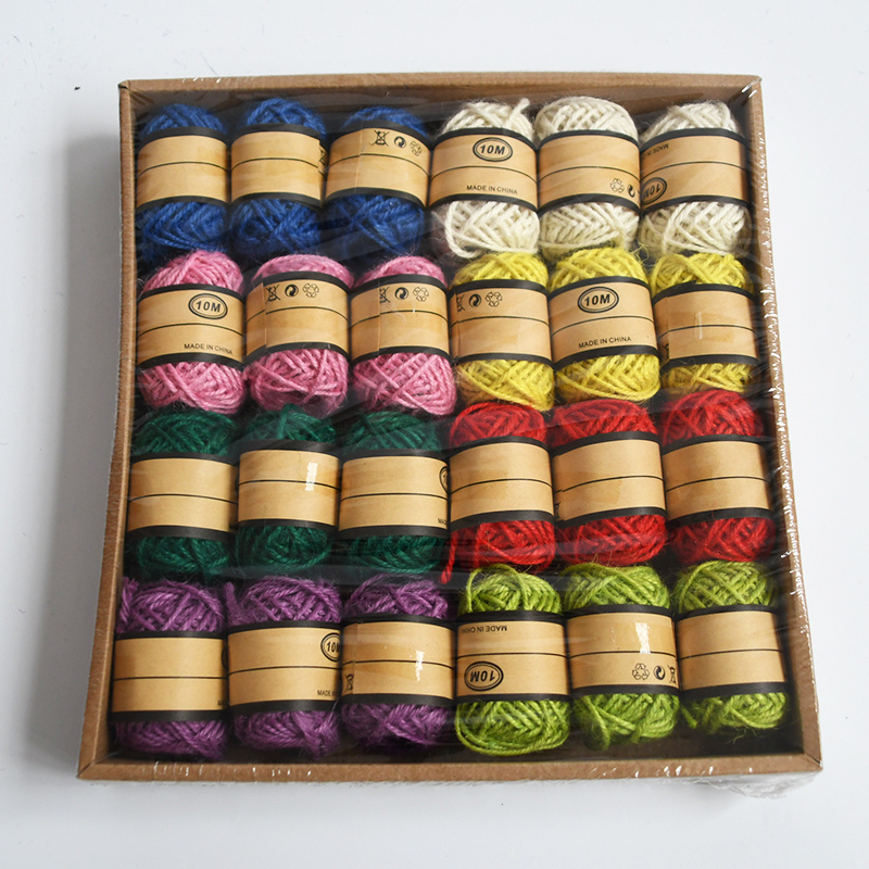 Factory price colored twisted jute twine hemp rope