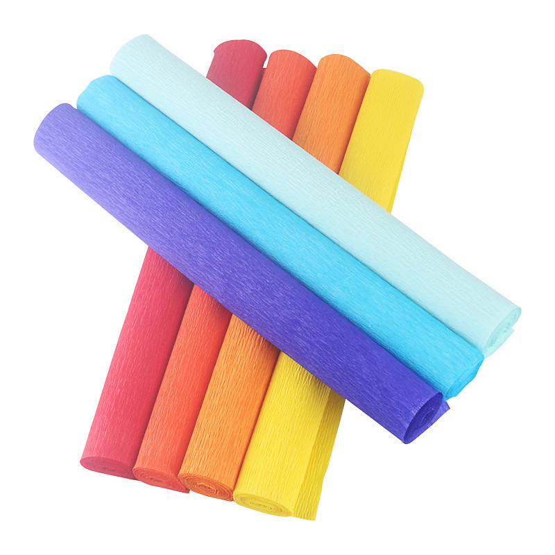 Colored Crepe Paper Roll Paper Craft Origami Crinkled Crepe Wood Pulp Specialty Paper