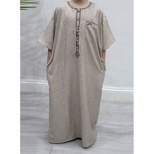 Custom high quality islamic muslim Kids Moroccan Thobe boy thobe for children