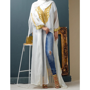 Customized New Abaya design Islamic Arab white abayas Bisht for Muslim Women