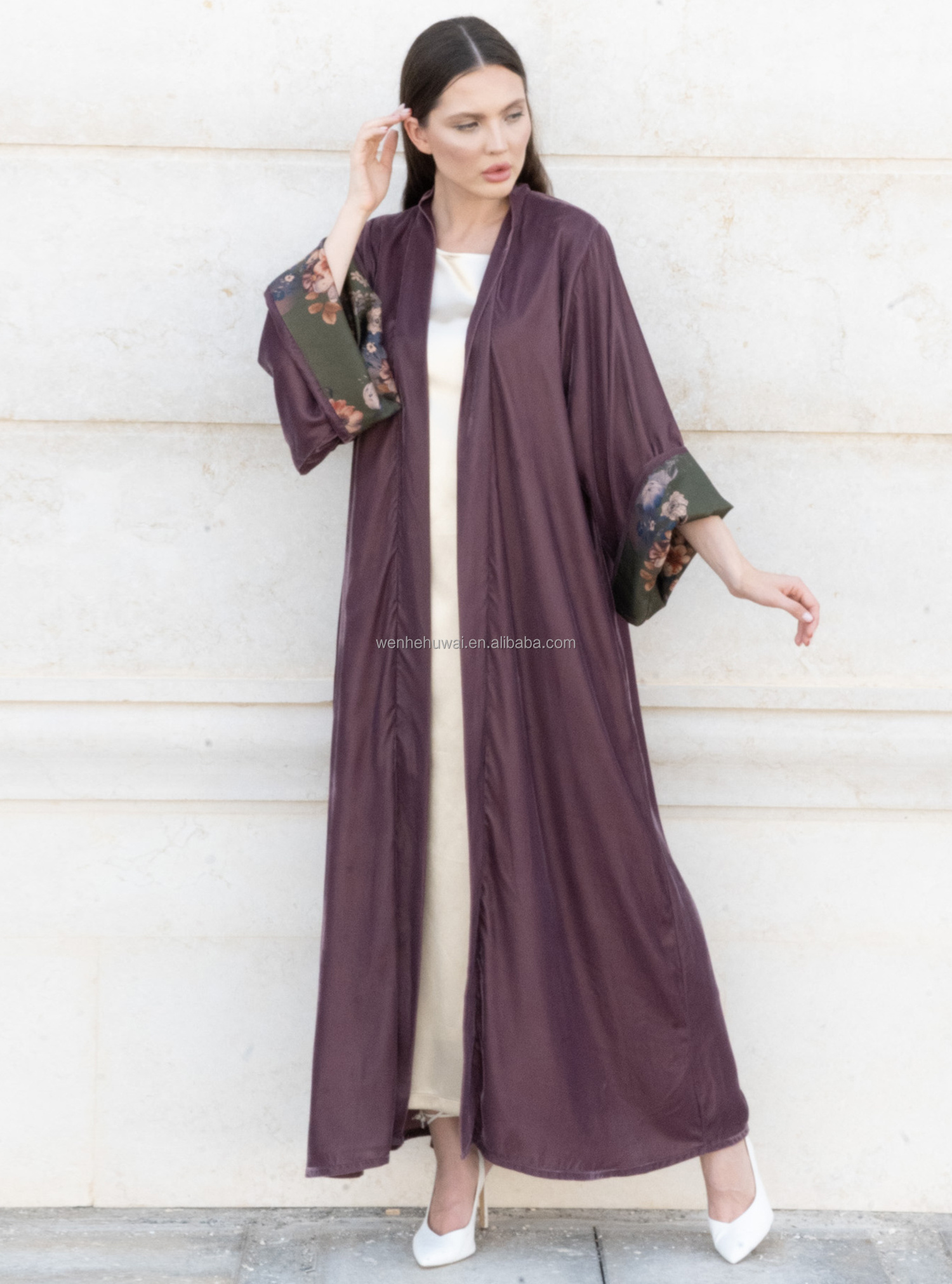 Design Your Own Abaya Islamic Muslim Winter Printed Dubai Abaya Fashion velvet abaya 2024